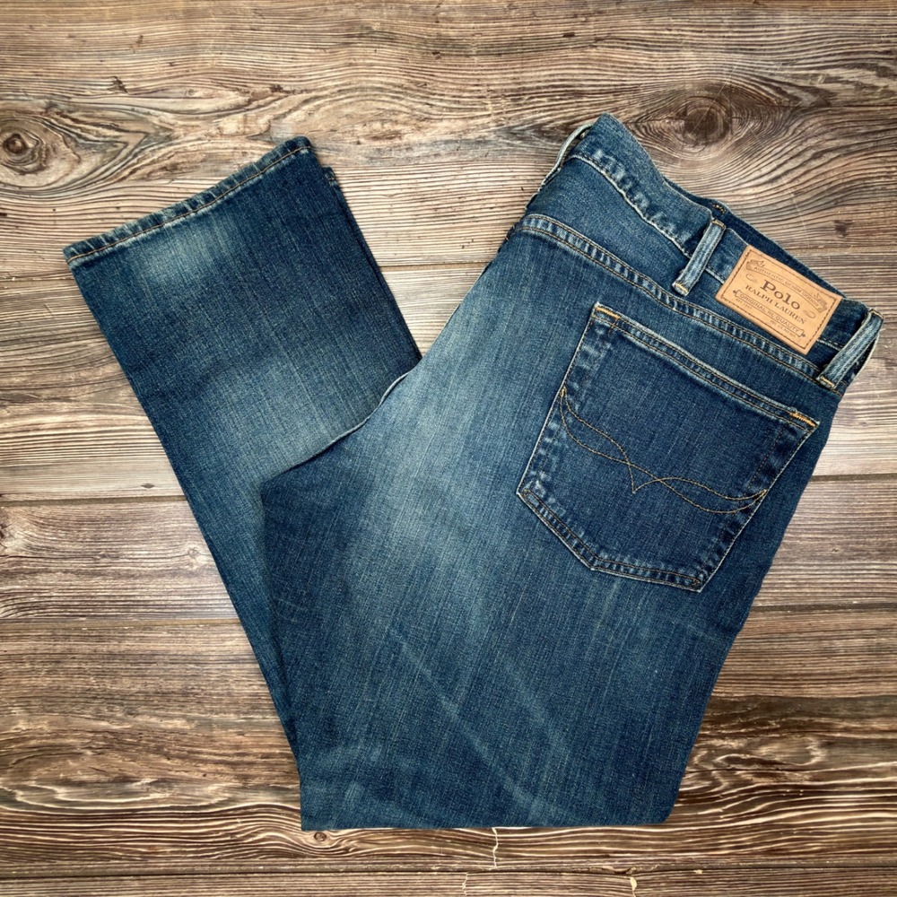 Polo Ralph Lauren Mens 40x30 Sullivan Slim Jeans Blue Stretch Denim